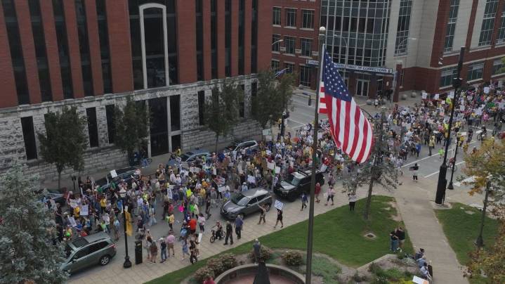 Activists gather in Louisville for 'No Kings' protest against Trump