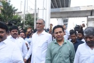 Tension at Bus Bhavan as BRS Leaders Protest RTC Fare Hike