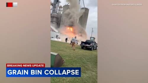Iroquois County, Illinois news: Grain bin collapses in Martinton, dramatic video shows; dozens of homes left without power