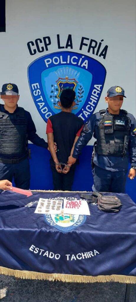 Detenido en La Fría por posesión de sustancias psicotrópicas