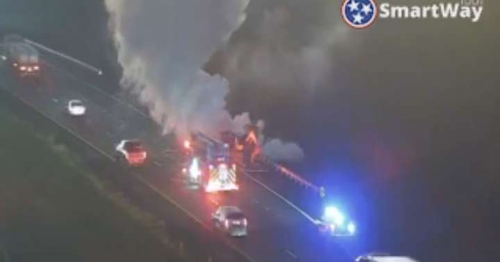 Lanes partially closed in Cleveland on I-75 Northbound due to vehicle fire