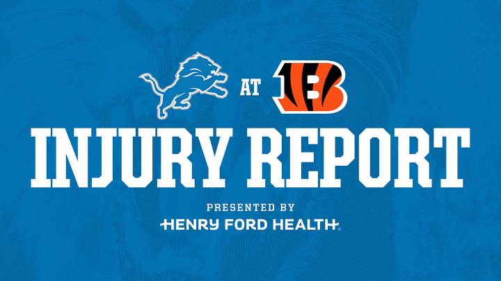 Lions at Bengals injury report: Oct. 3