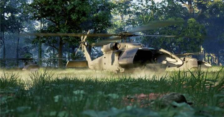 Futuristic helicopter has no cockpit or pilot
