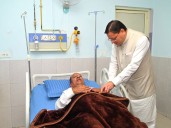 Uttarakhand CM visits MLA Fakir Ram in hospital
