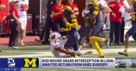 Rod Moore battles back from knee surgery, grabs INT in first home game since U