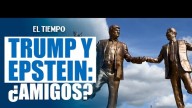 Polémica estatua satírica de Trump y Epstein tomados de la mano es instalada frente a Casa Blanca