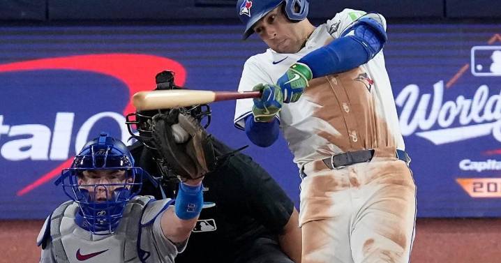 Injured DH George Springer out of Blue Jays' starting lineup for 2nd straight World Series game