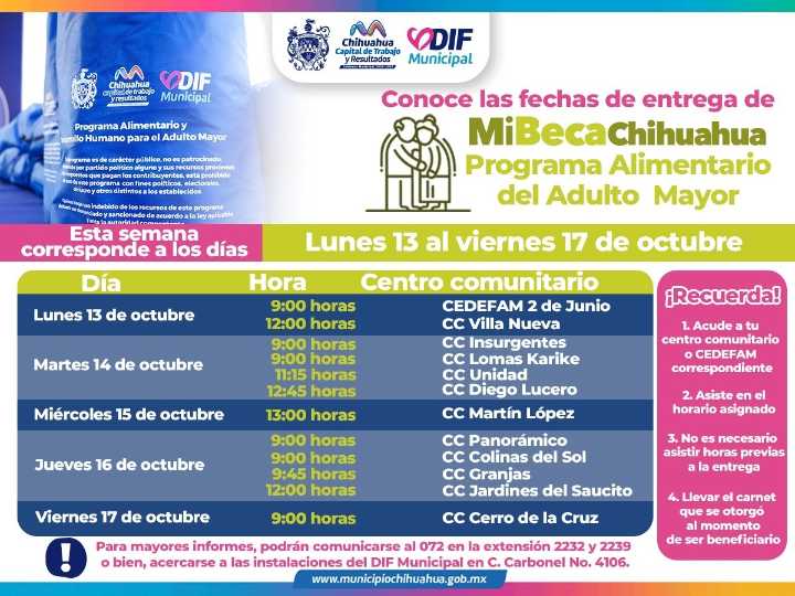 Informa DIF Municipal lugares para acudir por tu apoyo PAAM