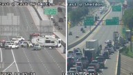Westbound lanes of East Freeway shut down near Beltway 8 due to crash