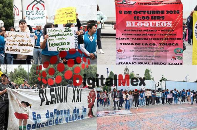 Maestros del CNTE realizan platón en el centro de Toluca