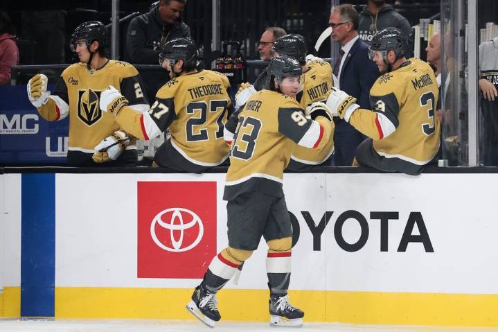 Marner scores first goals as Golden Knights burn Flames 6