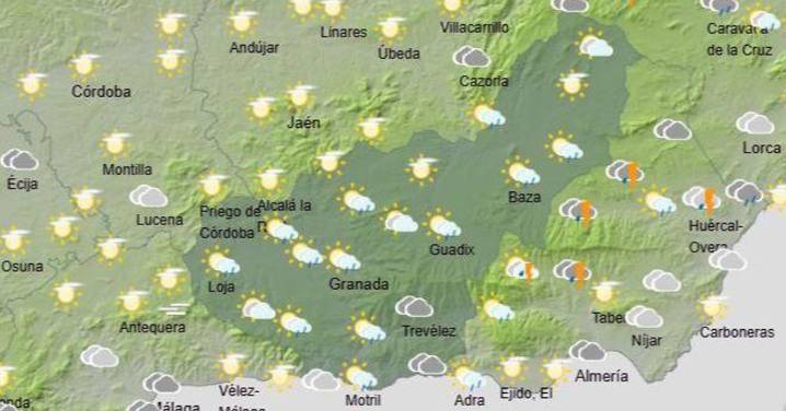 Tiempo Granada | Cielos nubosos y máximas en descenso en el interior este jueves