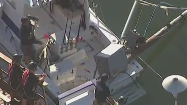 Fish crane falls onto boat, injures two on Shelter Island