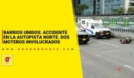 Barrios Unidos: accidente en la Autopista Norte. Dos moteros involucrados