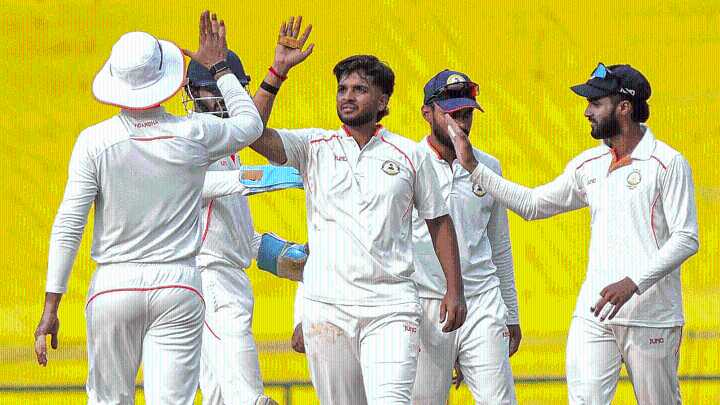 Harsh Dubey’s 4-wicket haul helps Vidarbha beat Rest of India by 93 runs to clinch Irani Cup title