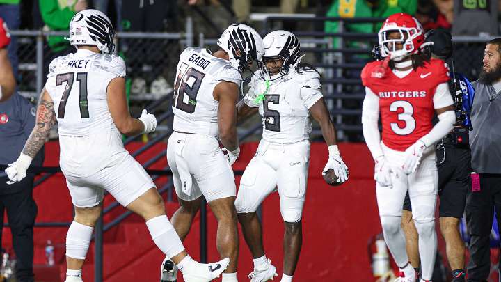 Oregon football taking it all out on Rutgers with eye