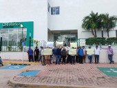 Protesta frente a las oficinas de la CFE en Tizimín por los constantes apagones