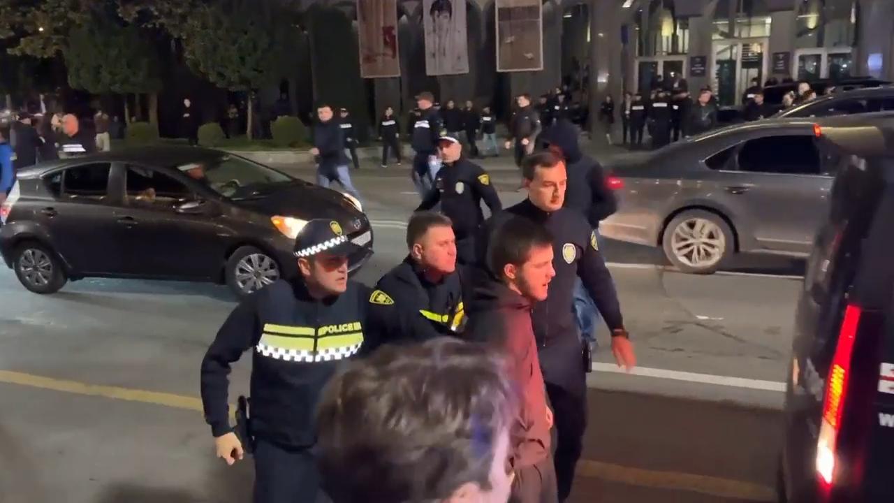 Police detain demonstrators at rally in Georgia capital honoring jailed journalist