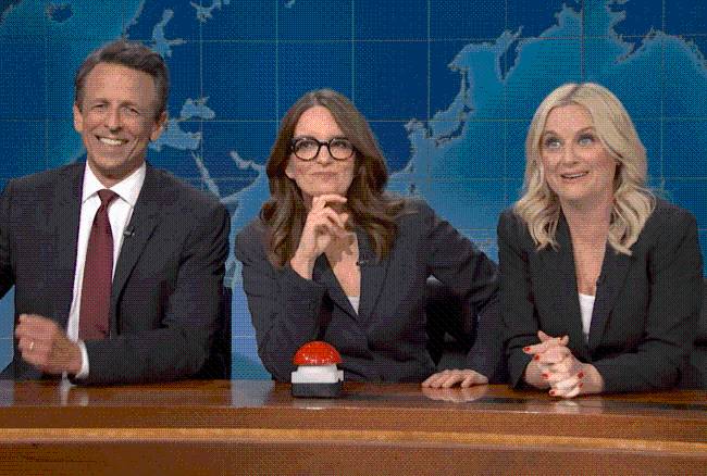 'SNL' Amy Poehler Tina Fey Seth Meyers Weekend Update Joke Off Video