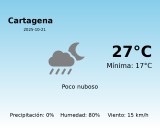 El tiempo en Cartagena hoy, 21 de Octubre de 2025