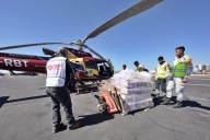 Salen diariamente 21 helicópteros desde el aeropuerto de Pachuca para llevar ayuda a comunidades
