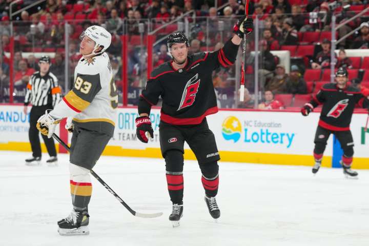 Jack Eichel, Pavel Dorofeyev power Golden Knights past Hurricanes - The Rink Live | Coverage of youth, junior, high school and college hockey