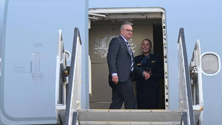 Prime Minister Anthony Albanese touches down in US, seeking Donald Trump’s backing on AUKUS and tariff exemption