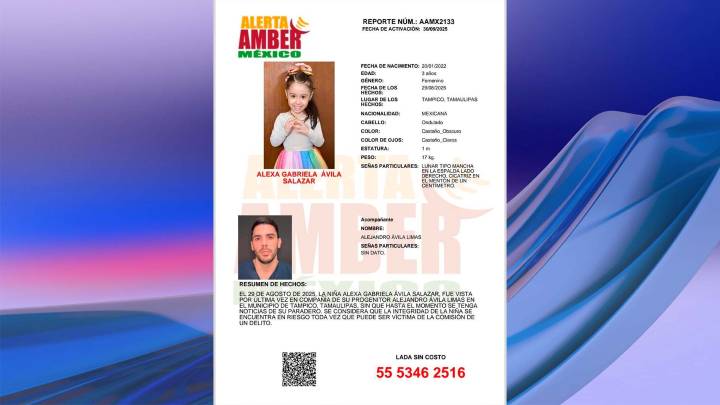 Alerta Amber: Buscan a Alexa Gabriela, Menor de Tres Años Desaparecida en Tampico