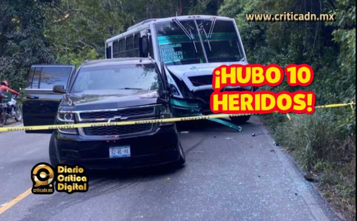 Camión choca contra suburban en la carretera Tepic