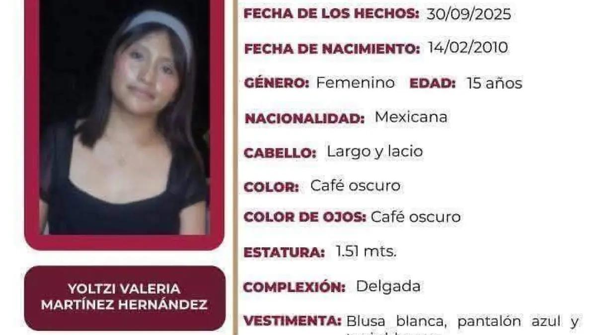 Buscan a Yoltzi Martínez, desapareció en Huejutla