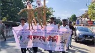 Assam: Student bodies protest in Morigaon demanding justice for Zubeen Garg, hang effigies of accused