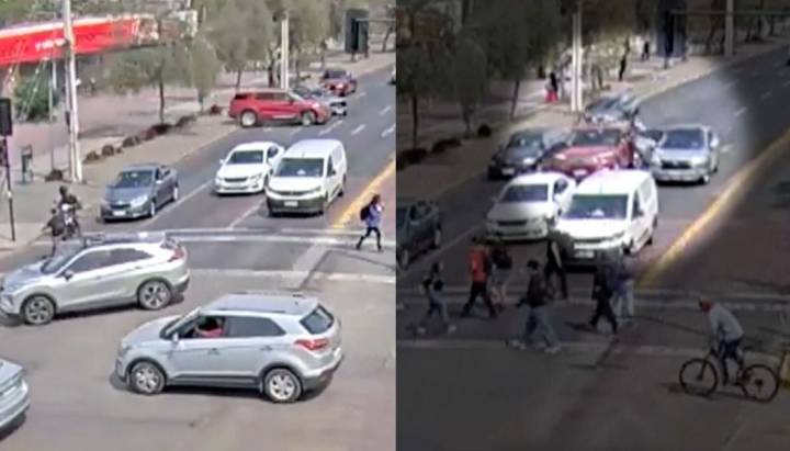 VIDEO | Mujer fue víctima de encerrona, perdió el control y chocó tres autos cerca del Estadio Nacional