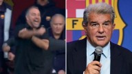 Laporta, sobre la 'butifarra' de Hansi Flick tras el gol de Araujo ante el Girona: "Le dije que tenía mucho estilo"