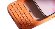This BlackBerry-style iPhone keyboard case has an optional weight to improve its balance