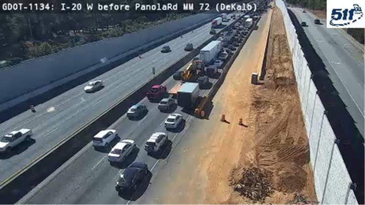 I-20 WB shut down just after Panola Road