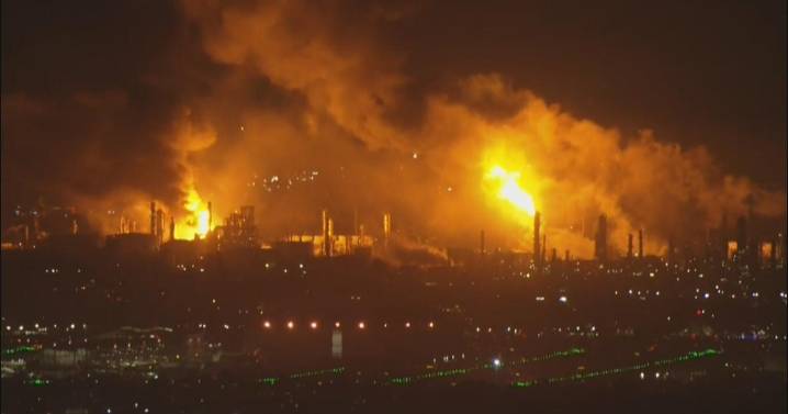 Large fire erupts at Los Angeles County refinery