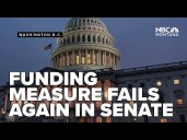 Measures to temporarily fund government fail in the Senate during third day of shutdown