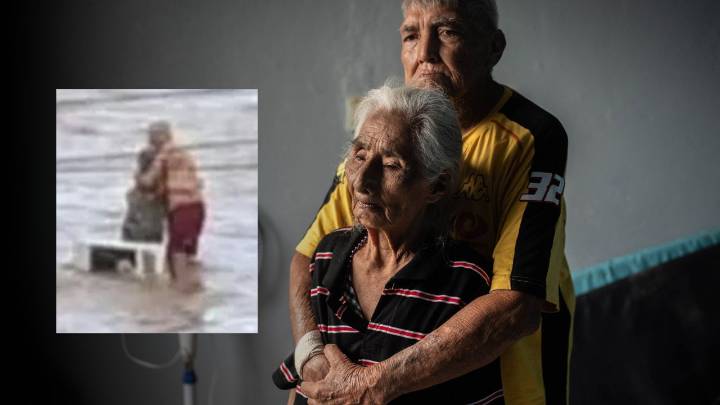 Murió doña Elodia, abuelita que abrazaba a su esposo en medio de las inundaciones en Poza Rica