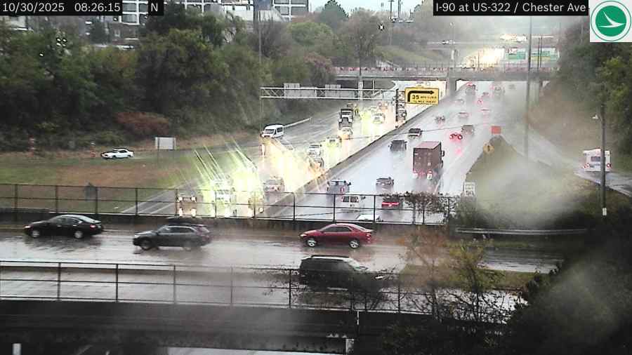 LIVE LOOK: Steady rain causing problems on the roads