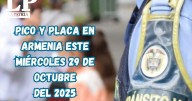 Pico y placa en Armenia (Quindío) este miércoles, 29 de octubre del 2025