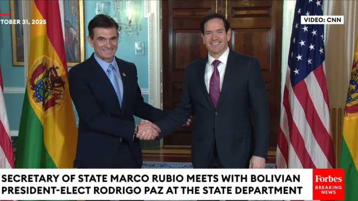 Marco Rubio se reúne con el presidente electo de Bolivia, Rodrigo Paz, en Washington