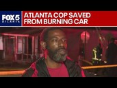 Atlanta officer critical after smashing into home