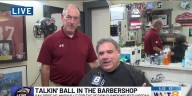 Russell Biven talks high school football in the barbershop