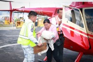 Trasladan vía aérea a bebé de 11 meses desde Tianguistengo para recibir atención médica