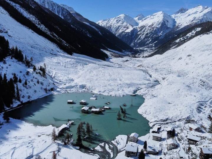 This Swiss village has been swamped and now it’s snowed under