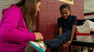 Kids Marathon gives running shoes to students at 5 Detroit schools