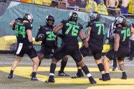 Oregon OL Gernorris Wilson tests Key and Peele touchdown celebration rules