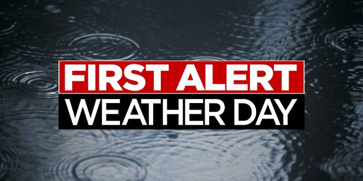 Tides remain elevated, spotty showers possible