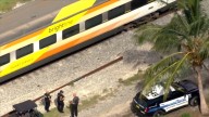 Man riding lawn mower hospitalized after colliding into Brightline train in Miami Shores