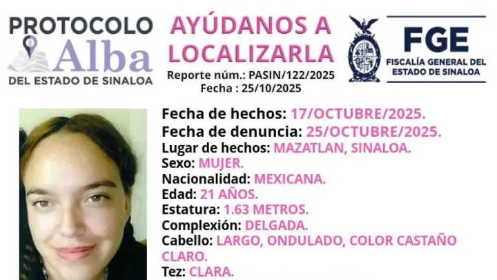 Liliana Stephanie, de 21 años, desaparece en Mazatlán